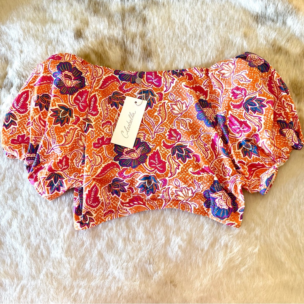 NWT Cleobella Maude puff sleeve swim top L - Picture 4 of 8